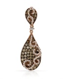 14k Rose Gold 1.22CTW Diamond and Brown Diamonds Pendant, (SI/H)