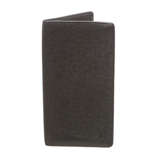 Louis Vuitton Black Taiga Leather Checkbook Wallet