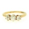 14K Yellow Gold .90 ctw 3 Stone Set Old Mine Cut Diamond Ring