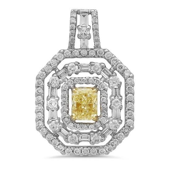 18k Gold 1.75CTW Diamond Earrings, (VS1-VS2/VS2/VS2 /G-H/G /Nat-yel)