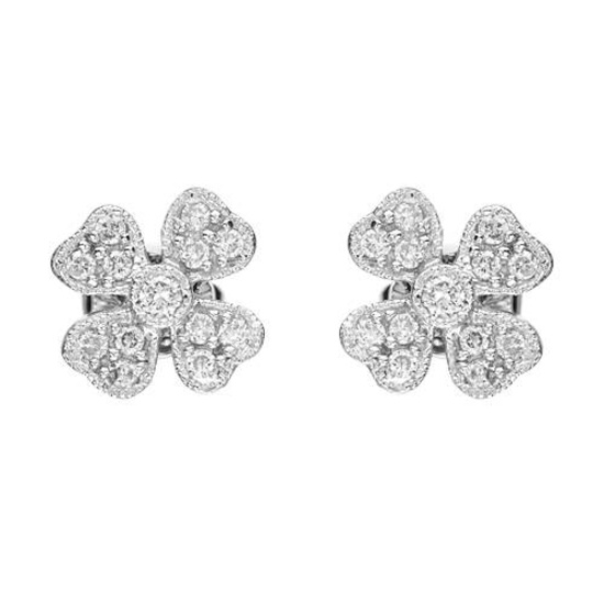 14k White Gold 0.31CTW Diamond Earrings, (SI2-SI3/G-H)
