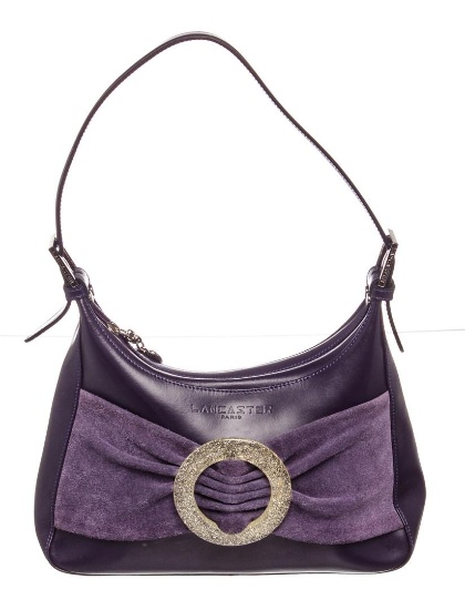 Lancaster Purple Leather Small Shoulder Bag