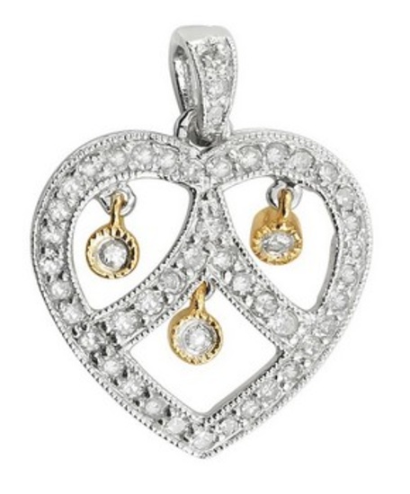14k Two Tone Gold 0.50CTW Diamond Pendant, (I2 /H-I)
