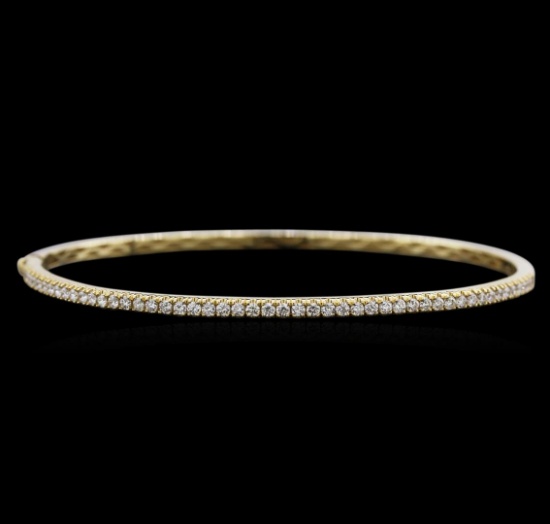 0.78 ctw Diamond Bangle Bracelet - 14KT Yellow Gold