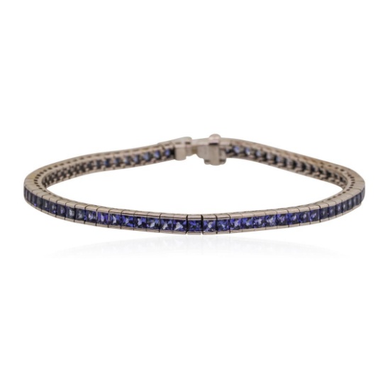 18KT White Gold 4.0 ctw Sapphire Bracelet