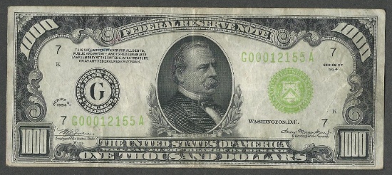 1934 $1000 Federal Reserve Note Chicago