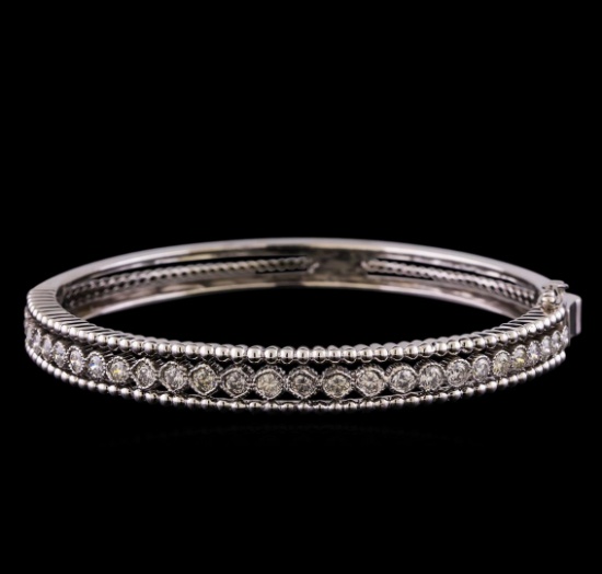 2.30 ctw Diamond Bangle Bracelet - 14KT White Gold