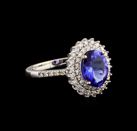 14KT White Gold 1.92 ctw Tanzanite and Diamond Ring