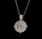 14KT White Gold 0.61 ctw Diamond Pendant with Chain