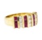 1.00 ctw Ruby and Diamond Ring - 14KT Yellow Gold