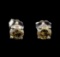 14KT White Gold 1.22 ctw Fancy Brown Diamond Stud Earrings