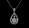 14KT White Gold 1.11 ctw Diamond Pendant With Chain