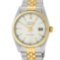 Rolex Mens 2 Tone 14K White Index Datejust 36MM Wristwatch