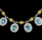 42.82 ctw Blue Zircon and Diamond Necklace - 14-18KT White And Yellow Gold