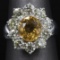 3.00 ctw Citrine and Diamond Ring - 14KT White Gold