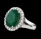 5.76 ctw Emerald and Diamond Ring - 14KT White Gold