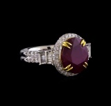 14KT Two-Tone Gold 5.44 ctw Ruby and Diamond Ring