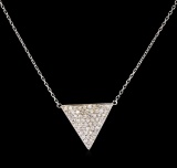 0.75 ctw Diamond Necklace - 14KT White Gold