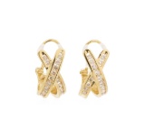 1.1 ctw Diamond Earrings - 14KT Yellow Gold