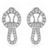 18k White Gold 0.50CTW Diamond Earrings, (SI1-SI2/G-H)