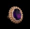 14KT Rose Gold 9.45 ctw Amethyst and Diamond Ring