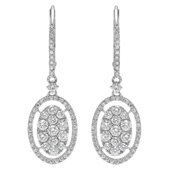 14k Gold 1.28CTW Diamond Earrings, (SI2-SI3/H-I)