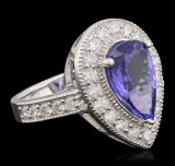 14KT White Gold 2.82 ctw Tanzanite and Diamond Ring