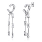 14k White Gold 1.00CTW Diamond Earrings, (I1-I2/H-I)