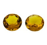 9.28 ctw.Natural Round Cut Citrine Quartz Parcel of Two