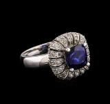 14KT White Gold 2.25 ctw Tanzanite and Diamond Ring