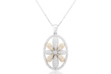 18k Two Tone Gold 1.22CTW Diamond Pendant, (SI2 /H-I/Yellow)