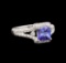 14KT White Gold 1.44 ctw Tanzanite and Diamond Ring