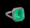 8.40 ctw Emerald and Diamond Ring - 14KT Yellow Gold