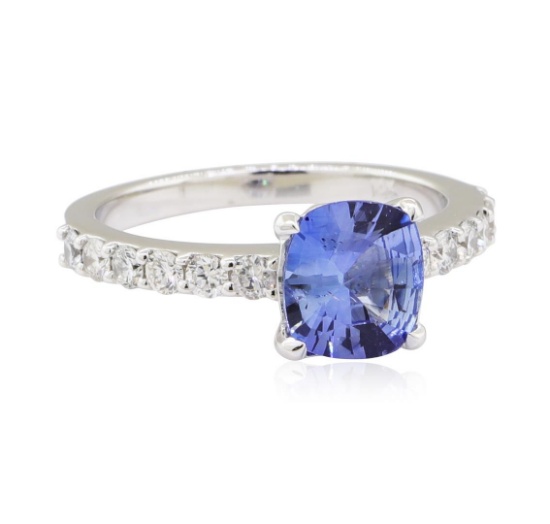 2.35 ctw Sapphire and Diamond Ring - 14KT White Gold