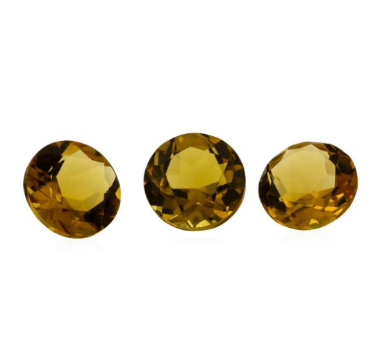 3.39 ctw.Natural Round Cut Citrine Quartz Parcel of Three