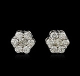 14KT White Gold 1.20 ctw Diamond Earrings