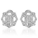 14k White Gold 0.71CTW Diamond Earrings, (SI2-SI3/G-H)