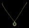 4.30 ctw Emerald and Diamond Pendant With Chain - 14KT Yellow Gold