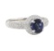 1.94 ctw Sapphire and Diamond Ring - 18KT White Gold