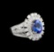 14KT White Gold 1.95 ctw Tanzanite and Diamond Ring