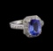 2.12 ctw Tanzanite and Diamond Ring - 14KT White Gold