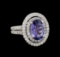 14KT White Gold 1.92 ctw Tanzanite and Diamond Ring