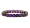 41.20 ctw Amethyst and Diamond Bangle Bracelet - 14KT Yellow Gold