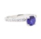 1.15 ctw Sapphire and Diamond Ring - Platinum