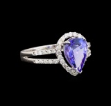 14KT White Gold 2.51 ctw Tanzanite and Diamond Ring