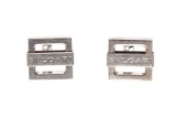 Bvlgari Sterling Silver 925 Square Logo Cufflinks