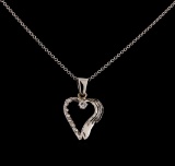 0.08 ctw Diamond Pendant With Chain - 14KT White Gold