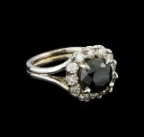 4.42 ctw Black Diamond Ring - 14KT White Gold