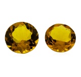 9.65 ctw.Natural Round Cut Citrine Quartz Parcel of Two