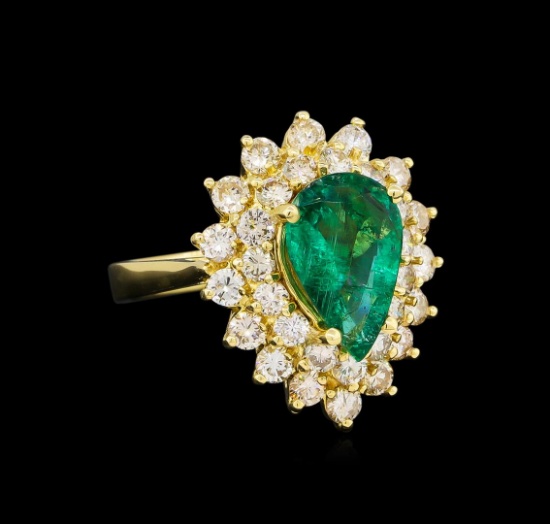 14KT Yellow Gold 2.27 ctw Emerald and Diamond Ring